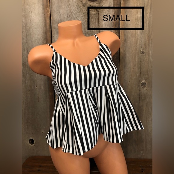 Private Boutique Label Black White Striped Cami Top Small Medium - Picture 5 of 17